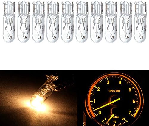 cciyu T5 Wedge 37 58 70 73 74 White 12V 1 LED Car Auto Dashboard Gauge Side Light Bulb Lamp (Warm white) Cciyu