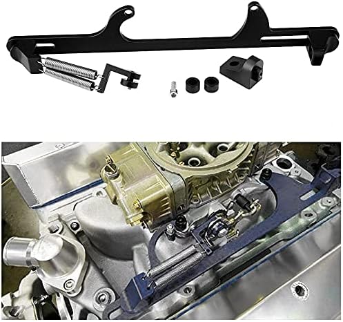 For Holley 4500 Series Carburetor Throttle Cable Bracket Billet Aluminum Carburetor Bracket with Dual Return Springs Black Wenjtp