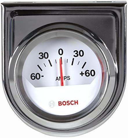 Bosch SP0F000058 Style Line 2" Ammeter Gauge (White Dial Face, Chrome Bezel) Bosch