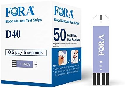 FORA D40 D40d D40g Blood Glucose Test Strips - 50 Count FORA