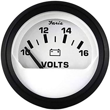 FARIA BEEDE 12911 Euro Voltmeter (10-16 VDC) - 2, White , Beige Faria