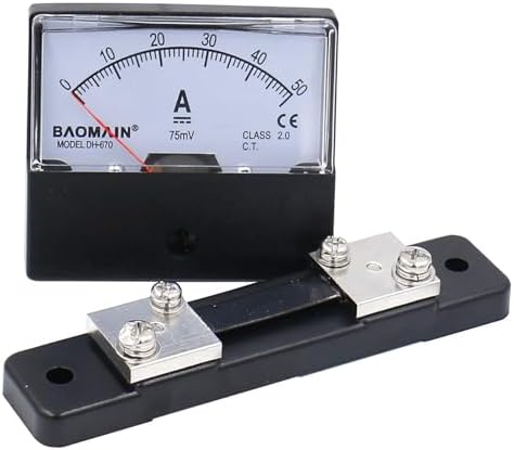 Baomain DH-670 DC 0-50A Analog Amp Panel Meter Current Ammeter with 75mV Shunt Baomain