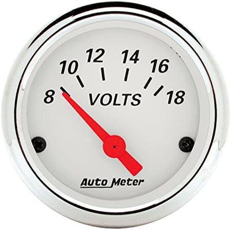 Auto Meter 1391 Arctic White Voltmeter Gauge 2.3125 in. Auto Meter