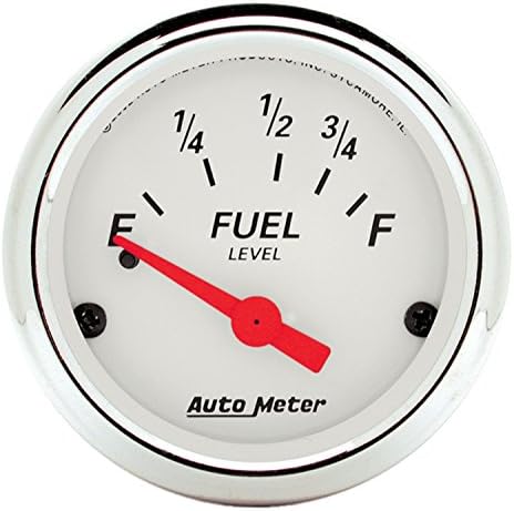 AUTO METER 1316 Arctic White Fuel Level Gauge, 2 1/16" - Short Sweep/Electric Auto Meter