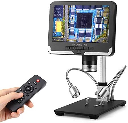 Andonstar AD206S LCD Digital Microscope with Endoscope for Soldering 7 inch Screen Electronics Microscope 200X Magnification Zoom for Phone Repair Circuit Board Andonstar