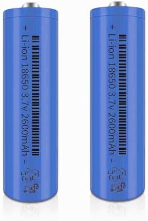 18650 Rechargeable Battery 2600mAh 3.7Volt Button Top 2 Pack 18650 Batteries for Headlamp LED Flashlight Svenirven