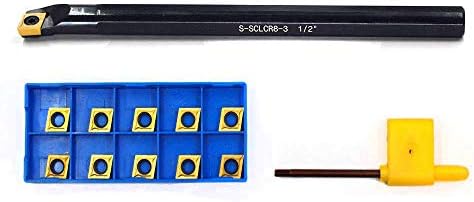 OSCARBIDE 1/2'' x 7''Indexable Boring Bar with 10 Pieces Carbide Insert CCMT09T304(CCMT32.5) Right-Hand Sclcr Boring Bar Oscarbide