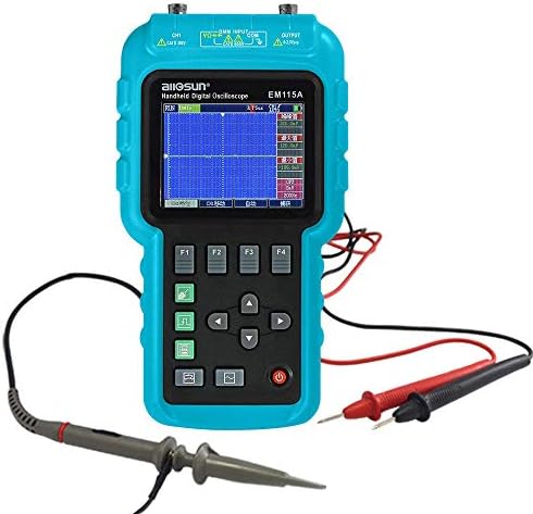 allsun 3 in 1 Digital Oscilloscope Meter Handheld Automotive Diagnostic Lab Scope with USB Computer Interface DMM LED 50MHz 1 Channel,Blue Allsun