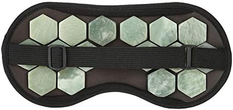 Sleeping Eye Mask, Adjustable Jade Stones Eye Masks Magnet Therapy Eyeshade Eye Cover Masks for Sleeping Travel Naps(Green) Agatige