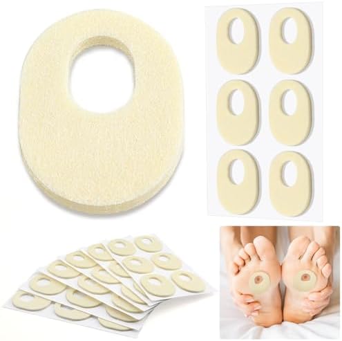 Nuanchu 36 Pcs Felt Callus Cushions Oval Shaped Callous Pads for Foot Adhesive Corn Cushions for Calluses Breathable Foot Pad for Bottom of Feet Pain Relief Men Women Foot Care, 1.7 x 2.2 Inch Nuanchu