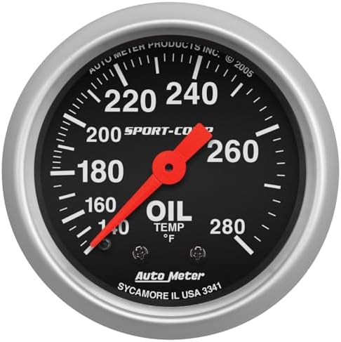 Auto Meter 3341 Sport-Comp Mechanical Oil Temperature Gauge Auto Meter