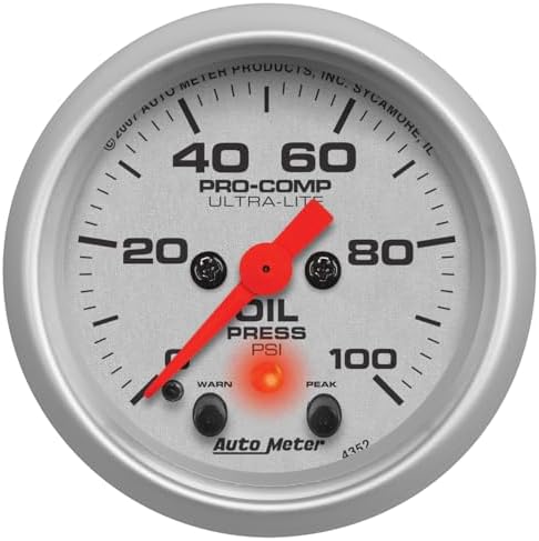 Auto Meter 4352 Ultra-Lite Electric Oil Pressure Gauge,2.3125 in. Auto Meter