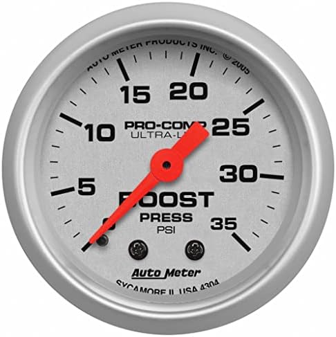 AutoMeter Boost Gauge Ultra-Lite 52mm 35 PSI Mechanical KarParts360