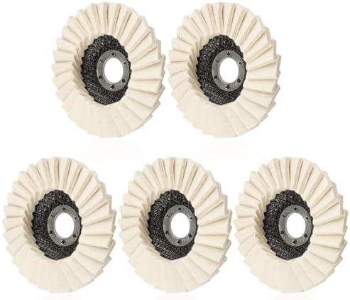 3 Pack Felt Flap Disc Abrasives 4-1/2" x 7/8" Arbor, Wool Felt Disc Polishing Buffing Wheel for Buffing Metal, Plastic, Rough Surface to a Mirror Finish Alffun