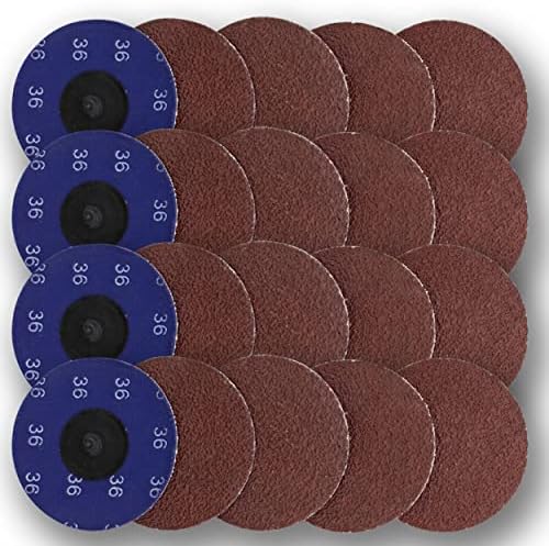 ABN Aluminum Oxide Sanding Discs 25-Pack, 3in, 24 Grit - Metal Sanding Wheels for Surface Prep and Finishing Work Abn