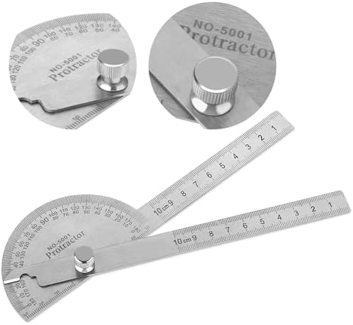 Angle Finder Two Arm Adjustable 180 Degrees Angle Finder Ruler Stainless Steel Woodworking Ruler Craftsman Angle Measure Tool for Drawing and Measurement Architectural Design (10 cm/3.94 inch) Xthrotsenk