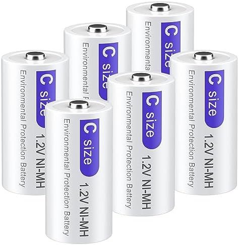 Набор из 6 перезаряжаемых батарей формата C 4000mAh 1.2V NiMH, 1200 циклов перезарядки Palogreen