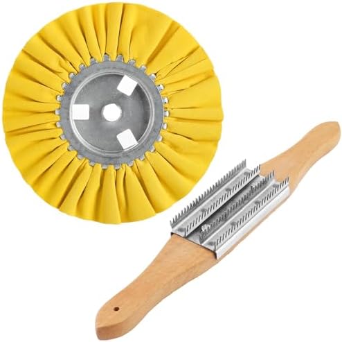 Airway Buffing Wheel Kit, 15" Buffer Wheel Rake & 8" Airway Buffing Wheel 5/8" in Arbor Hole 16 Ply for Metal Polishing,Compound Cleaning Polishing Rake for Angle Grinder Aoauto