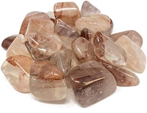 (1) Hematoid Quartz (Fire Quartz / Harlequin Quartz) Tumbled Crystal with Description Card - 1 & 1/4 inch to 1 & 5/8 inch long, by 3/4 inch to 1 & 1/4 wide, by 1/4 inch to 1/2 inch thick (Medium) The Magic Is In You