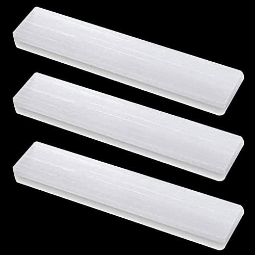 Himalayan Glow 1067 Rulers, Metaphysical Energy Drawing, Natural Cleansing & Protection, Alleviate Stress, Healing 3 Pack Selenite Crystal, 6Inch, White, 3 Count Himalayan Glow