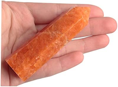 1Pcs 70-90mm Natural Orange Sunstone Obelisk Tower Point Crystal Energy Acxico