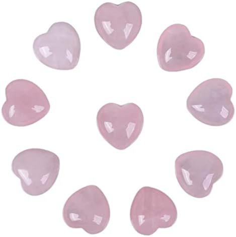 Natural African Amethyst Gemstone Healing Crystal 0.8" Mini Puffy Heart Pocket Stone Iron Gift Box (Pack of 10) Justinstones