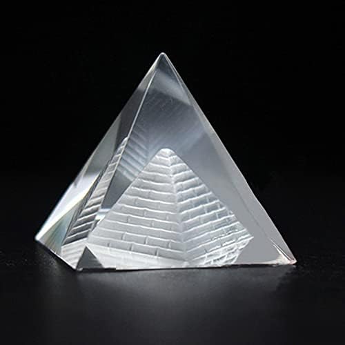 Besimple 3.15inch/80mm Clear Crystal Pyramid Prism, Feng Shui Crafts Meditation Crystal for Home Office Art Decor, Pyramids Gift, Stand for Prosperity, Positive Energy and Good Luck Besimple