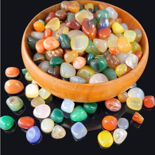 100Pcs+ Mixed Tumbled Polished Stone Carnelain Gemstones,Crystal and Healing Stones,Chakra Stones for Reiki,Mediation,Jewelry Making,Chakra Balancing,Home Decorations 0.4''-0.6'' (Carnelian) SeeuFun