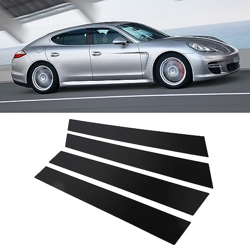 Pillar Posts Door Window Trim, Glossy Black Window Pillar Trim, 4pcs B Pillar Cover Sticker for Panamera 970 2009 to 2016, Anti Scratch, Durable Material, Door Trim Kit Tuwei