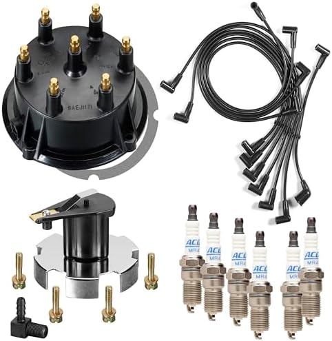 Mercruiser Thunderbolt 4.3 L V6 DISTRIBUTOR CAP ROTOR SPARK PLUG WIRES KIT SET WITH MR43LTS PLUGS Rps