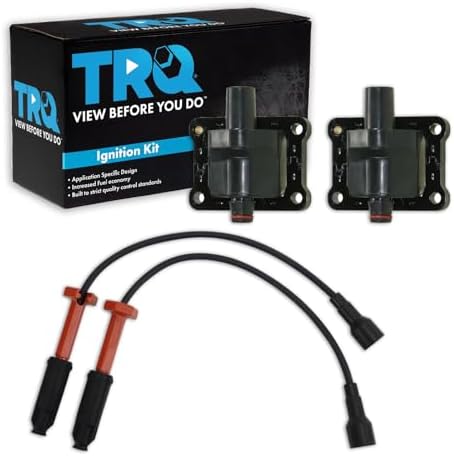 TRQ Ignition Coils Spark Plug Wires Kit Compatible with 97-00 Mercedes-Benz C230 98-00 SLK230 Trq