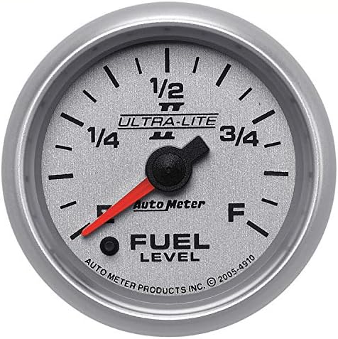 Auto Meter 4910 Ultra-Lite II 2-1/16" 0-280 ohms Full Sweep Electric Fuel Level Programmable Empty - Full Range Gauge Auto Meter