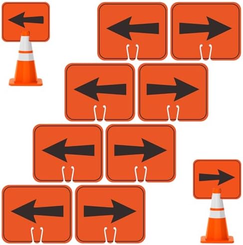 8 Pcs Traffic Arrow Sign Traffic Cone Sign Directional Detour Signs for Road Barricade Outdoor Construction Isohit