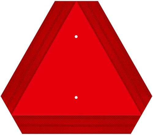 Slow Moving Vehicle Triangle Sign, Rust Free Aluminum, 14"X16", 40-mil Thick Reflective For Golf Cart, Tractor, UTV, Safety Signs Zlmwood