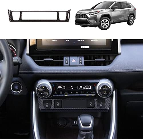 for RAV4 ABS Carbon Fiber Grain Air Conditioning A/C Switch Button Frame Panel Trim Cover Central Control Decal Decoration for Toyota RAV4 2019 2020 2021 2022 Interior Accessories(1PC) Yofamo