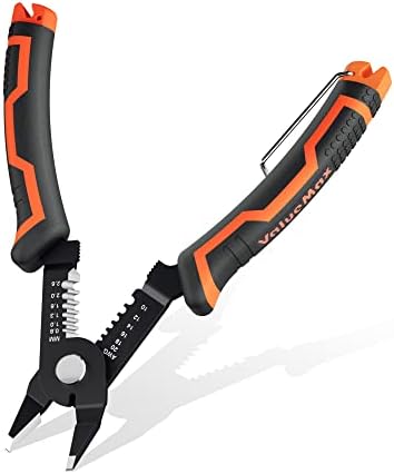 ValueMax Wire Stripper and Cutters, 10-22 AWG Wire Stripper Tool, 6-inch Flush Cutters with Safety Lock and Curved Bevel Design, Diagonal Side Cutters for Electronics, Jewelry, 3D Printing, and Crafts ValueMax