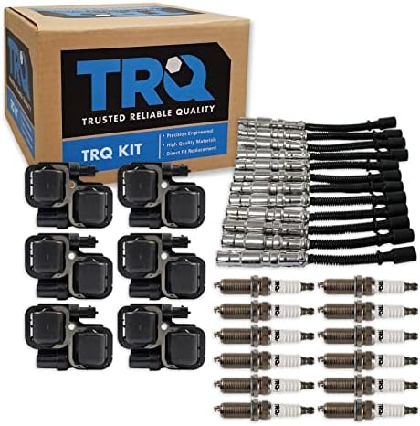 TRQ Ignition Kit Ignition Coil Spark Plugs Spark Plugs Wire Set Compatible with 04-08 Chrysler 98-05 Mercedes-Benz Trq