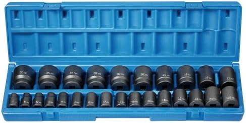 Grey Pneumatic (1726M) 1/2" Drive 26-Piece 12-Point Standard Length Metric Socket Set Grey Pneumatic