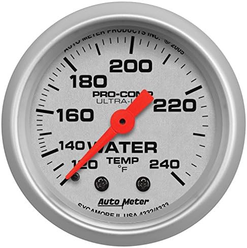 Auto Meter 4332 Ultra-Lite Mechanical Water Temperature Gauge , 2 1/16" Auto Meter