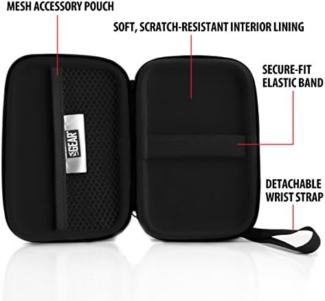 USA GEAR Vape Case - Vape Pen Case with eCigarette and Pod Travel Storage - Water Resistant, Wrist Strap, Compact Design, Hard Shell Exterior - Compatible with Vape Pens and More - Black (Case Only) Usa Gear