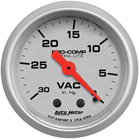 Auto Meter 4384 Ultra-Lite Mechanical Vacuum Gauge Regular, 2.3125 in. Auto Meter