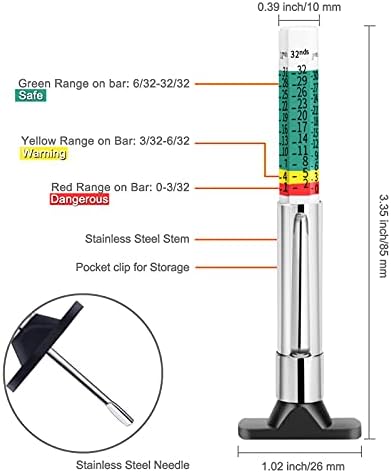 GODESON 88702 Smart Color Coded Tire Tread Depth Gauge GODESON