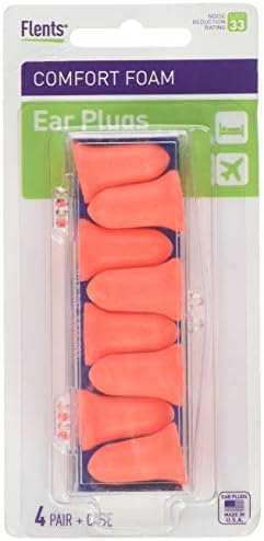 Flents Soft Foam Ear Plugs 33NRR Orange with Case Flents