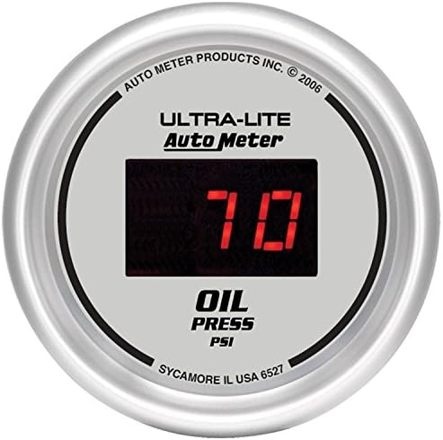 Auto Meter 6527 Ultra-Lite Digital 2-1/16" 0-100 PSI Digital Oil Pressure Gauge Auto Meter