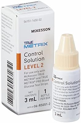 McKesson TRUE METRIX Blood Glucose Testing Control Solution, Level 2, 3 mL Vial, 1 Count Mckesson