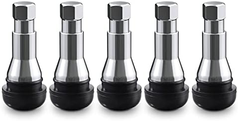 CKAuto TR413AC Chrome Rubber Snap-in Tire Valve Stems (5 Pack) CKAuto