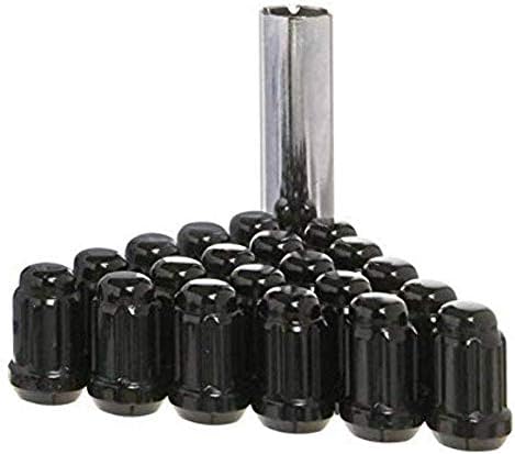 West Coast Wheel Accessories 14X1.5 Bulge Acorn Spline Lug Nuts 1.38" 5 Lug Install Kit Black West Coast Wheel Accessories