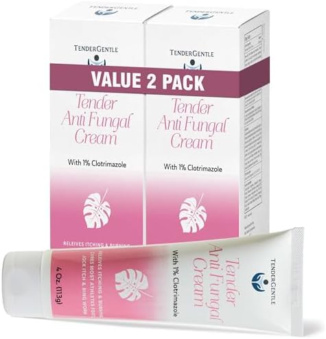 Clotrimazole Antifungal Cream (Крем) for Skin - 1 Pack with 4 oz (Унции). of Clotrimazole Cream for Jock Itch, Athletes Foot Treatment, and More TenderGentle