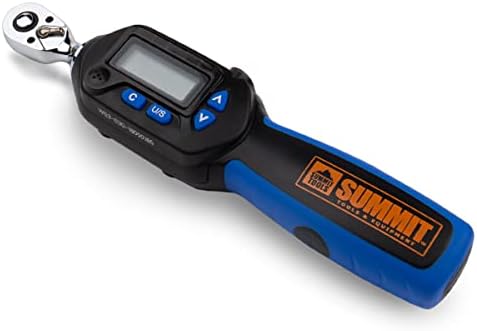 3/8 inch Digital Torque Wrench, 1.11-22.12 ft-lbs (1.5-30 N-m) Torque Range, Sequential LED and Buzzer, Socket Set, Calibrated (WSP3-030CN) Summit Tools