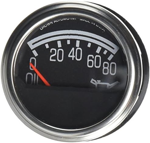 Crown Automotive J5750279 Oil Pressure Gauge, Black Silver Crown Automotive